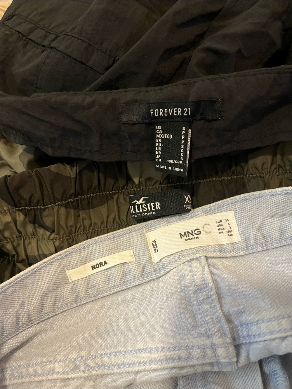 3 Pair Pants Lot - Black Cargo, Light Wash Jeans, Olive Camo Joggers - Picture 5 of 8